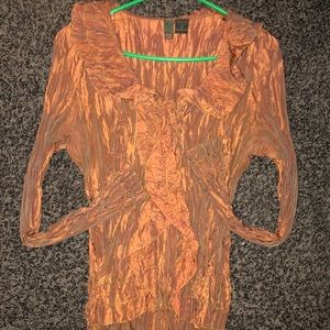 Stretch pleat ruffled blouse!!!